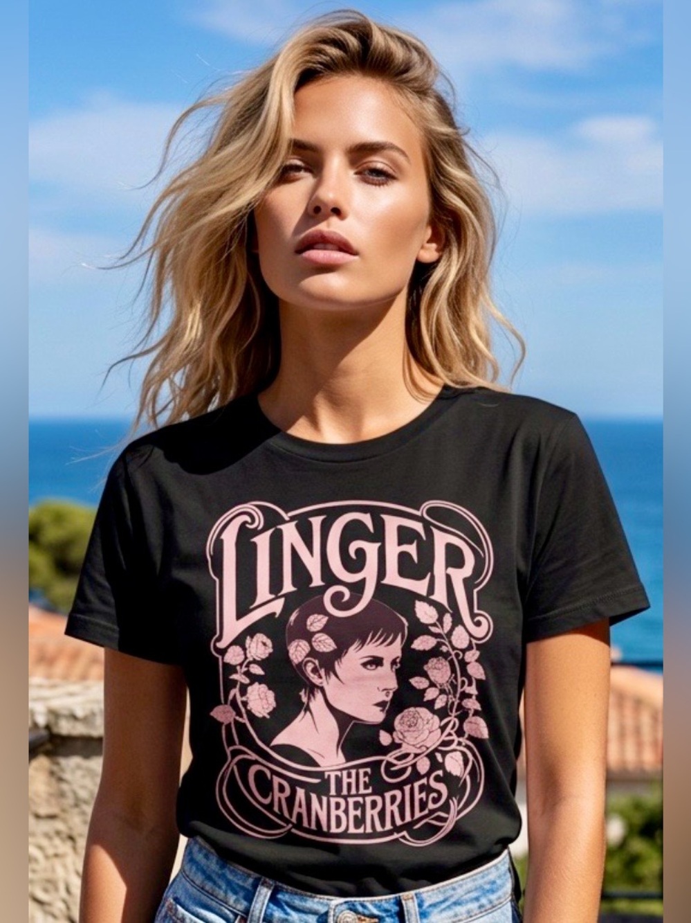 Black "Linger-The Cranberries" Graphic Tee - NWOT Women's Top S
